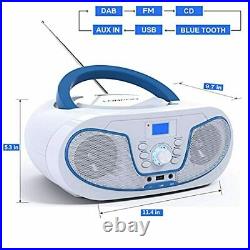 DAB+ Radio CD Player Portable Boombox with Digital FM Radio/ Bluetooth/ USB/ AUX