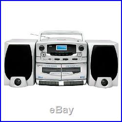 Double Cassette Recorder Supersonic Portable Mp3 CD Player Am/fm Radio & Usb New