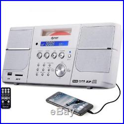 DPNAO CD Player Boombox Portable with FM Radio Alarm Clock USB SD Card