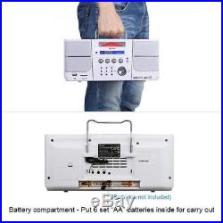 DPNAO CD Player Boombox Portable with FM Radio Alarm Clock USB SD Card