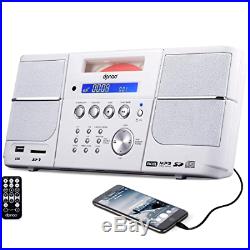 DPNAO CD Player Boombox Portable with FM Radio Alarm Clock USB SD Card AUX-in R
