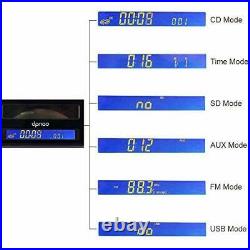 DPNAO Cd Player Portable Boom Box with Clock FM Radio Clock USB SD Aux Line-i
