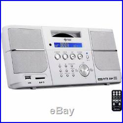 DPNAO Portable CD Player Boombox FM Radio Headphones Jack White Sleep Timer NEW