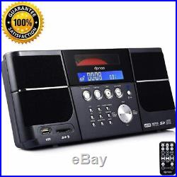 DPNAO Portable Cd Player With FM Radio Clock Alarm USB SD Aux Boombox Wall For