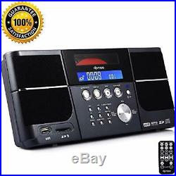 DPNAO Portable Cd Player with FM Radio Clock Alarm USB SD Aux Boombox Wall Mo