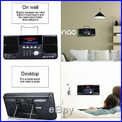 DPNAO Portable Cd Player with FM Radio Clock Alarm USB SD Aux Boombox Wall Mo
