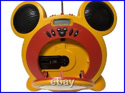 Disney Mickey Mouse CD Player Radio Boombox DB3050-C SUPER RARE Red Yellow