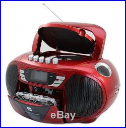 Dual P68-1 Portable Boombox mit CD-Player, Kassettendeck, UKWithMW und AUX-In ROT