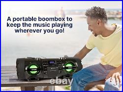 EPB-3001 Portable Bluetooth CD Player Boombox Stereo System with AM/FM Radio, M