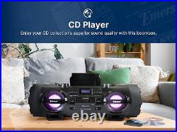 EPB-3001 Portable Bluetooth CD Player Boombox Stereo System with AM/FM Radio, M