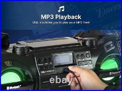 EPB-3001 Portable Bluetooth CD Player Boombox Stereo System with AM/FM Radio, M