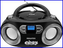 Elegant Portable CD Boombox with Bluetooth, USB & Backlit Display 2 Speakers