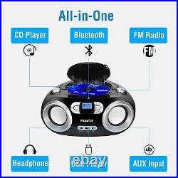 Elegant Portable CD Boombox with Bluetooth, USB & Backlit Display 2 Speakers