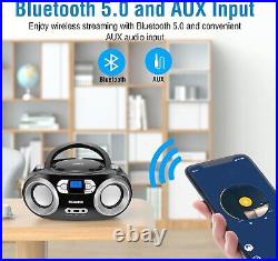 Elegant Portable CD Boombox with Bluetooth, USB & Backlit Display 2 Speakers