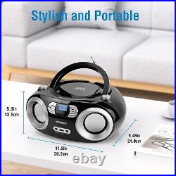 Elegant Portable CD Boombox with Bluetooth, USB & Backlit Display 2 Speakers