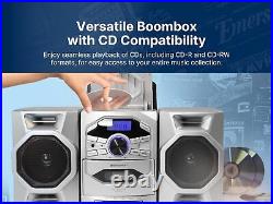 Emerson Boombox with CD & Cassette Player Digital AM FM Portable Radio MP3, AU