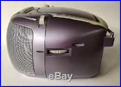 Emerson Digital CD Player Cassette Boombox PURPLE Radio Stereo 2001 PD6511WP