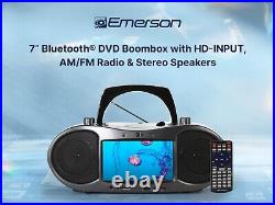 Emerson EDL-2560H 7 Bluetooth DVD Boombox with AM/FM Radio and Stereo Speakers