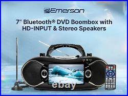 Emerson EDL-2870H 7-inch Bluetooth DVD Boombox with AM/FM Radio & Digital TV