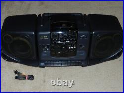 Fisher PH-D340 Boombox With CD/AM-FM Double Cassette Deck TESTED WORKS GREAT COND