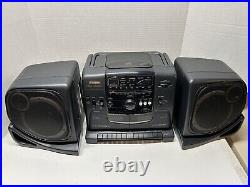 Fisher PH-D340 Boombox With CD/AM-FM Double Cassette Deck TESTED WORKS GREAT COND