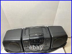 Fisher PH-D340 Boombox With CD/AM-FM Double Cassette Deck TESTED WORKS GREAT COND