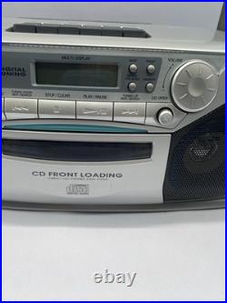 Fisher PH-DS325 Front load CD Boombox Cassette Player With QSound Tested Working