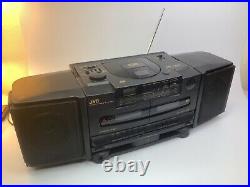 Fully Tested JVC PC-X105 CD Portable System Player AM/FM Dual Cassette Boombox