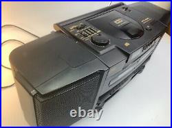 Fully Tested JVC PC-X105 CD Portable System Player AM/FM Dual Cassette Boombox