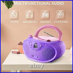 GC04 Portable CD Player Boombox with AM FM Stereo Radio Kids CD Player