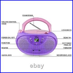 GC04 Portable CD Player Boombox with AM FM Stereo Radio Kids CD Player