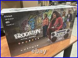 GPO BROOKLYN Portable Boombox CD Cassette Player FM Radio Bluetooth No Charger