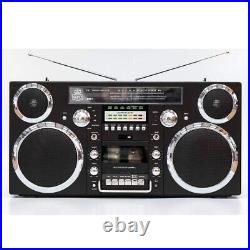 GPO Brooklyn 1980S-Style Portable Boombox CD Player, Bluetooth, Cassette