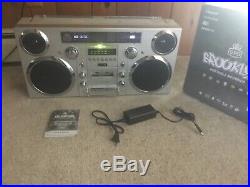 GPO Brooklyn 1980S-Style Portable Boombox CD Player, Cassette Player, FM &