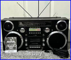 GPO Brooklyn 1980s-Style Portable Boombox CD Player, Bluetooth, Cassette (Used)