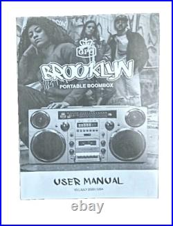 GPO Brooklyn 1980s-Style Portable Boombox CD Player, Bluetooth, Cassette (Used)