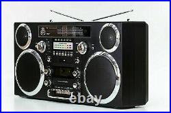 GPO Brooklyn1980S Style Portable Boombox CD Player, Cassette, USB, Bluetooth