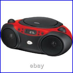 GPX BC232R Portable TopLoad CD Boombox AMFM 3.5mm Line In MP3 Device RedBlack