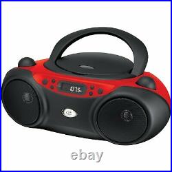 GPX BC232R Portable TopLoad CD Boombox AMFM 3.5mm Line In MP3 Device RedBlack