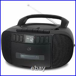GPX BCA209B Portable Am/FM Boombox with CD and Cassette Player, Black