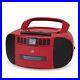 GPX BCA209R Portable Am/FM Boombox with CD and Cassette Player Red