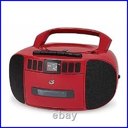 GPX BCA209R Portable Am/FM Boombox with CD and Cassette Player Red