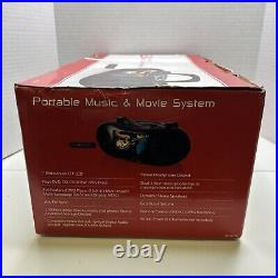 GPX Portable Boombox Music and Movie System 7 LCD Display, Model BD707B NOB