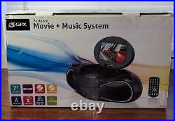 GPX Portable TV DVD CD Boombox Movie & Music System LCD Display BD702B NOB