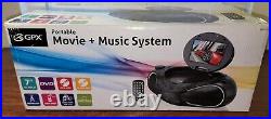 GPX Portable TV DVD CD Boombox Movie & Music System LCD Display BD702B NOB