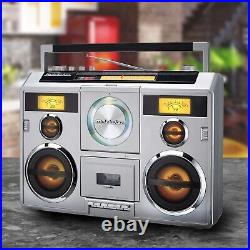 Ghetto Blaster Stereo Boombox Bluetooth/CD/AM-FM Radio/Cassette vintage style