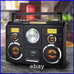 Ghetto Blaster Stereo Boombox Bluetooth/CD/AM-FM Radio/Cassette vintage style