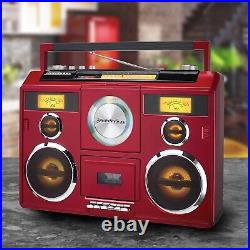 Ghetto Blaster Stereo Boombox Bluetooth/CD/AM-FM Radio/Cassette vintage style