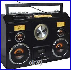 Ghetto Blaster Stereo Boombox Bluetooth/CD/AM-FM Radio/Cassette vintage style