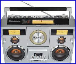 Ghetto Blaster Stereo Boombox Bluetooth/CD/AM-FM Radio/Cassette vintage style